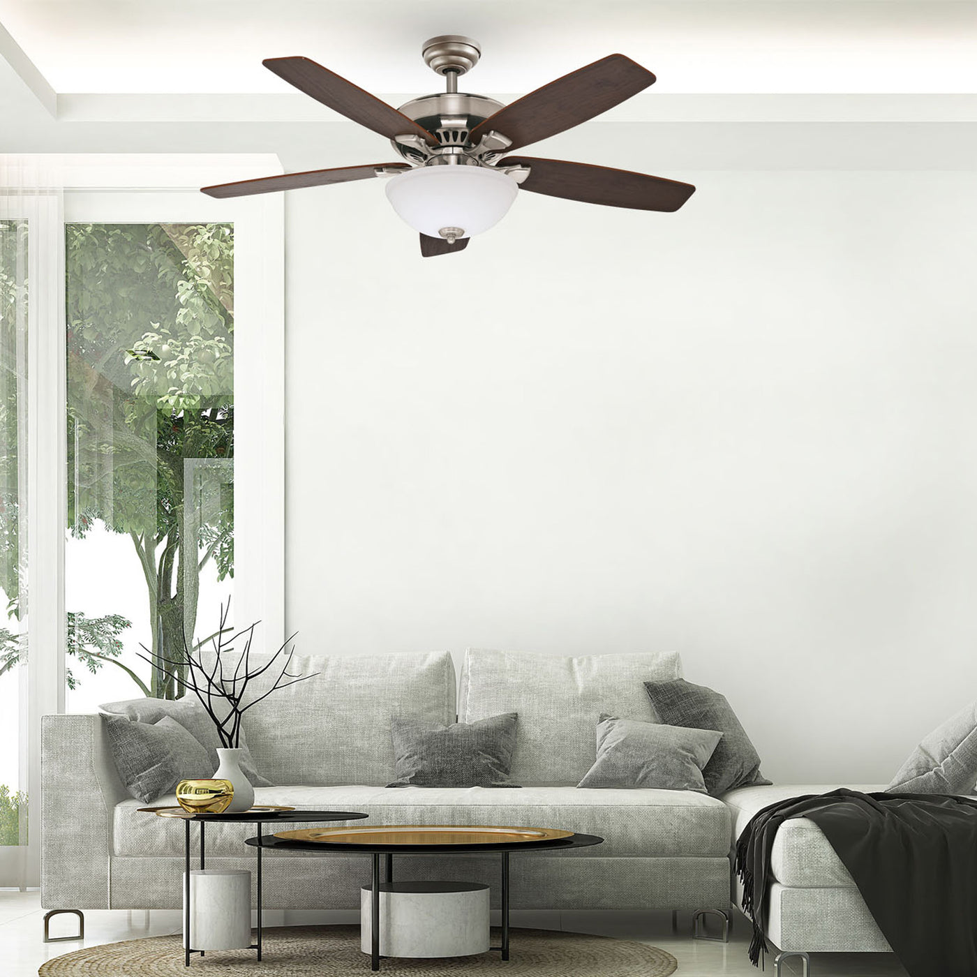 Coolfan Lampara Ventilador Techo 2 Luz 5 Aspas 44502